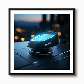 3d Model Of Computer Pointer In Mid Glow As If Clickable Hovering Over A Sleek Virtual Interface Wi (2) Art Print