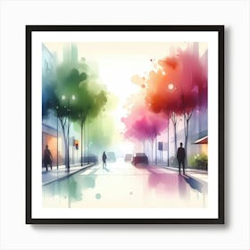 Colorful City Street Art Print