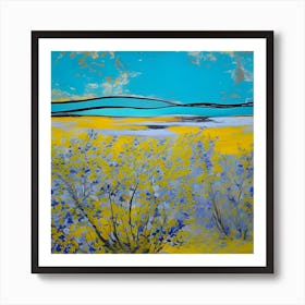 Abstract Of Yellow Flowers Art Print