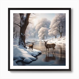 The forest in winter Art Print