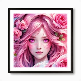 Pink Roses Art Print