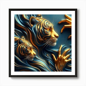 Golden Tiger 2 Art Print