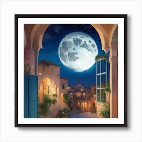 Moonlight In The Alleyway Art Print