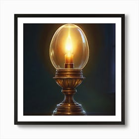 Lamp On A Table Art Print