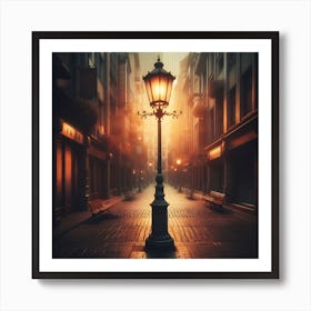 Street Lamp In The City Art Print