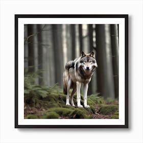 Wolf In The Forest 24 Art Print