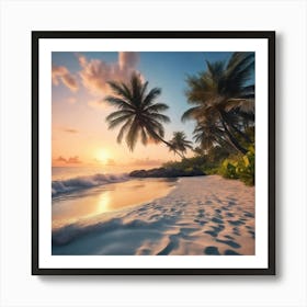 Sunset On The Beach Art Print