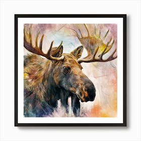 Moose Painting Art Print