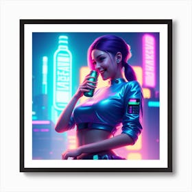 Neon Girl 1 Art Print