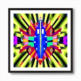 Rending of a rocket Art Print