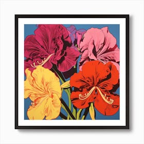 Amaryllis 1 Pop Art Illustration Square Art Print