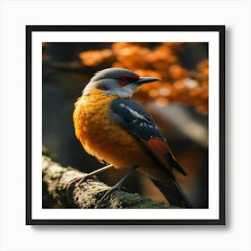 Bird Perched On A Branch Art Print