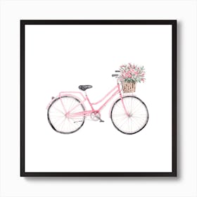 Pretty Bicycle Square Art Print