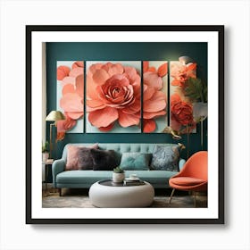 Large Floral Painting Art Print