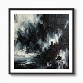 Abstract Black And White Painting Art Print