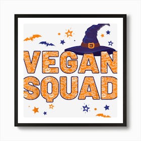 Vegan Squad Witch Halloween Matching Vegetarian Art Print