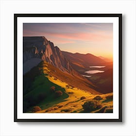 Sunset In The Mountains Art Print