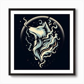 Wolf In The Moon 1 Art Print