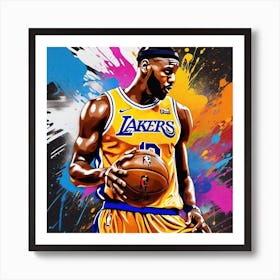 Lakers Basketball Player Art Print