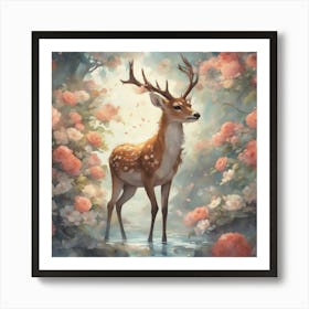 Deer In The Forest Art Print