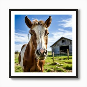 Head Horse Rural Farm Goat Nature Field Mammal Pony Animal Grass Cow Equestrian Pasture (7) Art Print