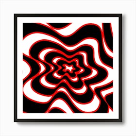 Black And Red Swirls Art Print