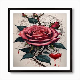 Rose Tattoo 2 Art Print