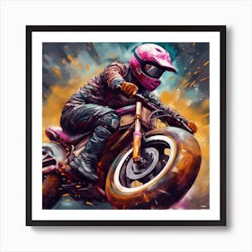 Motorcycle Rider 1 Art Print