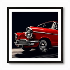 Red Vintage Old Speed Traffic Light Transportation Front Black Vehicle Luxury Car Wheel (3) Art Print