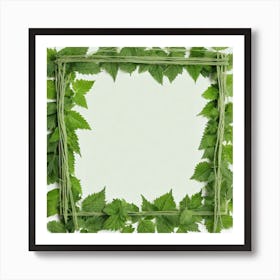 Frame With Green Leaves 12 Art Print