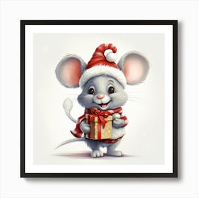 Santa Mouse 3 Art Print