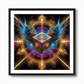 Cube With Wings Art Print