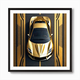 Golden Lamborghini 8 Art Print