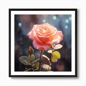 Rose In The Rain Art Print