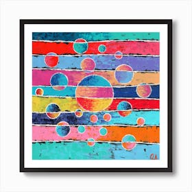 Colorful Abstract Of Outer Space Planet Constellation System Art Print