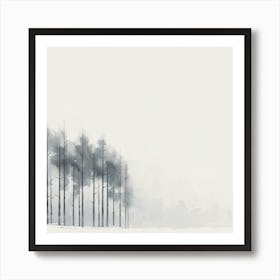 Winter Landscape With Trees Art Print