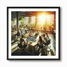 People Working Together In An Office Art Print
