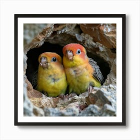Two Birds In A Hole Art Print