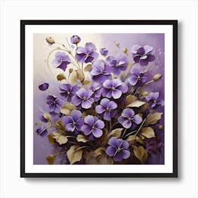 Purple Flowers In A Vase 1 Art Print