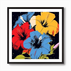 Andy Warhol Style Pop Art Flowers Moonflower 1 Square Art Print