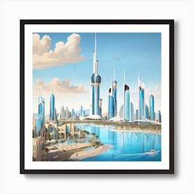 Dubai Skyline Art Print