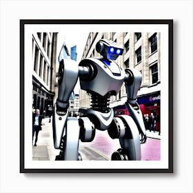 Robot On The Street 30 Art Print