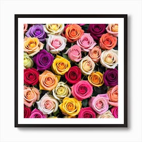 Colorful Roses Background 11 Art Print