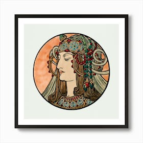 Stained Glass Window For The Facade Of The Fouquet Boutique, Alphonse Maria Mucha 5 Art Print