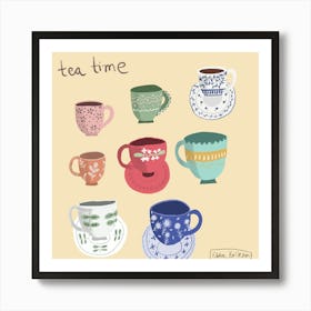 Tea cups  porcelain Art Print