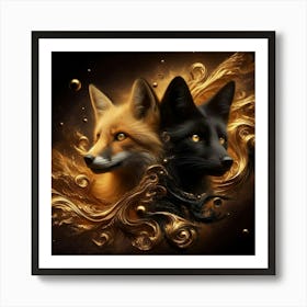 Foxes Art Print