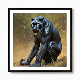 Panther Crouch Art Print