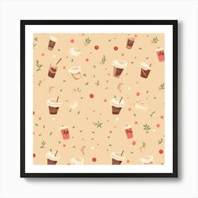 Coffee Pattern Art Print