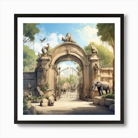 Zoo Gate 1 Art Print