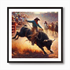 Rodeo Bull Rider Art Print